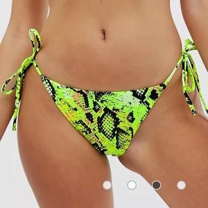 NEON SNAKEPRINT TIE BOTTOMS by ASOS